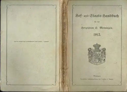 Hof- und Staats-Handbuch für das Herzogtum S. Meiningen 1912. 