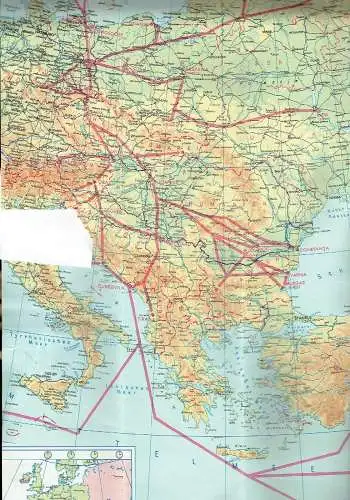 Streckenkarte / Route Map Europe - Africa - Middle East. 