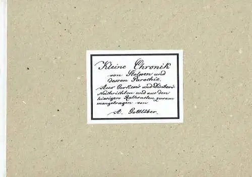 August Gottlöber: Aus Gerken's und Dinter's Nachrichten und aus den hiesigen Rathsacten zusammengetragen
 Kleine Chronik von Stolpen und dessen Parochie. 