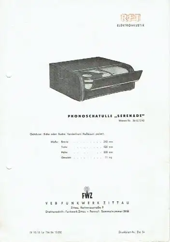 Phonoschatulle "Serenade".