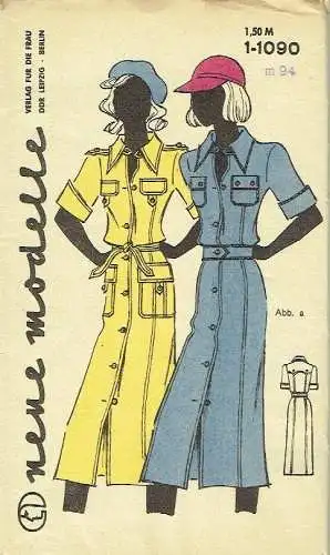 DDR-Schnittmusterbogen für Kleid
 Neue Modelle, 1-1090. 