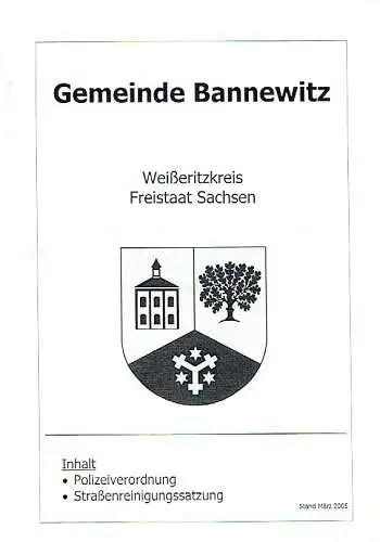 Gemeinde Bannewitz: Polizeiverordnung und Straßenreinigungssatzung. 