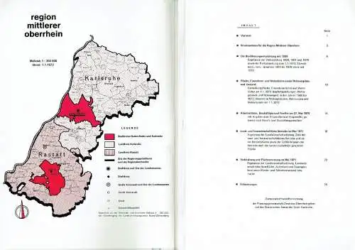 Region Mittlerer Oberrhein: Daten. 