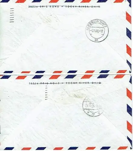 2 Briefe aus der USA in die Russian Zone per Air Mail