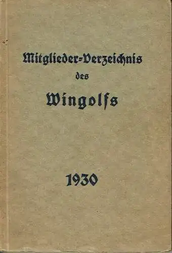 Mitgliederverzeichnis des Wingolfs