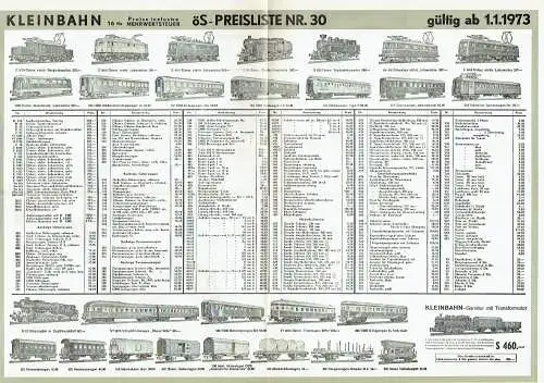 Kleinbahn Preisliste Nr. 30