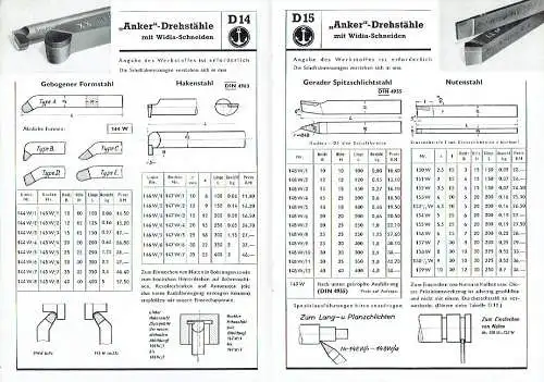 Gebrauchsfertige "Anker"-Dreh-Werkzeuge mit Widia-Schneiden. 