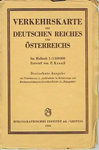 P. Krauß: Verkehrskarte des Deutschen Reiches und Österreichs.