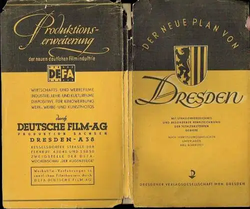 Verkehrszentrale Elbland
 Heinz Graefe: Der neue Stadtplan von Dresden
 mit Straßenverzeichnis und besonderer Kennzeichnung der totalzerstörten Gebiete. 