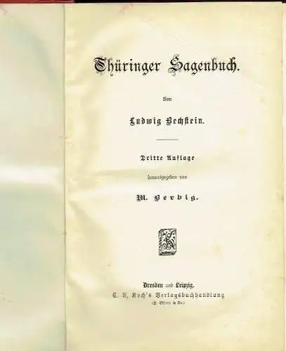 Ludwig Bechstein: Thüringer Sagenbuch. 