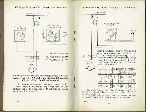 Schaltungs- und Behandlungs-Vorschriften für Gleichstrom-Maschinen. 
