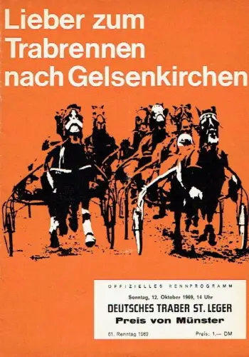 Deutsches Traber St. Leger - Rennprogramm vom 25. August 1957. 