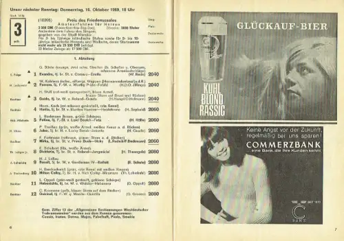 Deutsches Traber St. Leger - Rennprogramm vom 25. August 1957. 