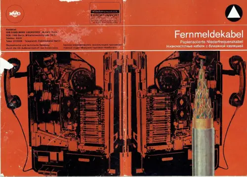 Fernmeldekabel - Papierisolierte Niederfrequenzkabel. 