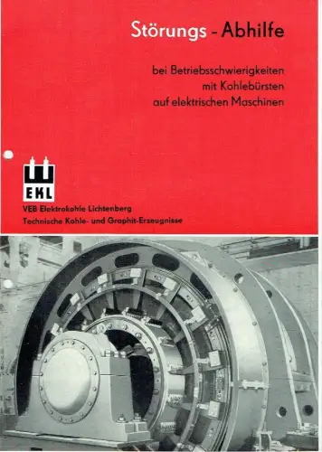 Störungs-Abhilfe bei Betriebsschwierigkeiten mit Kohlebürsten auf elektrischen Maschinen. 