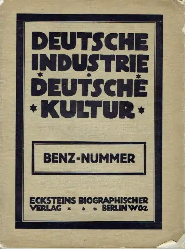Benz-Nummer (Benz & Cie., Rheinische Automobil- und Motoren-Fabrik, AG, Mannheim). 