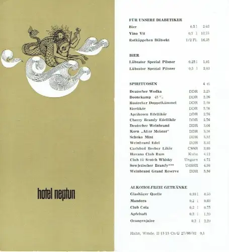 Weinkarte und andere Getränke
 Speisekarte mit Getränkekarte. 