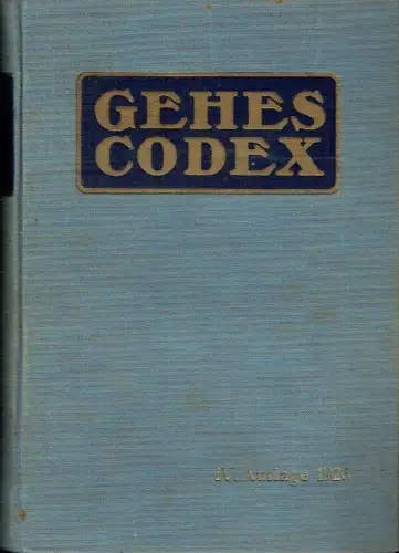 Gehes Codex der Bezeichnungen von Arzneimitteln, kosmetischen Präparaten und wichtigen technischen Produkten
 mit kurzen Bemerkungen über Zusammensetzung, Anwendung, Dosierung und Hersteller, sowie einer Verdeutschung der.. 