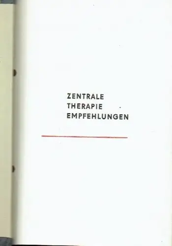 Zentrale Therapie-Empfehlungen. 