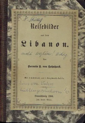 Baronin H. von Hohnhorst: Reisebilder aus dem Libanon. 