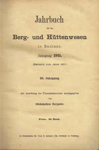 Jahrbuch für das Berg- und Hüttenwesen in Sachsen. 