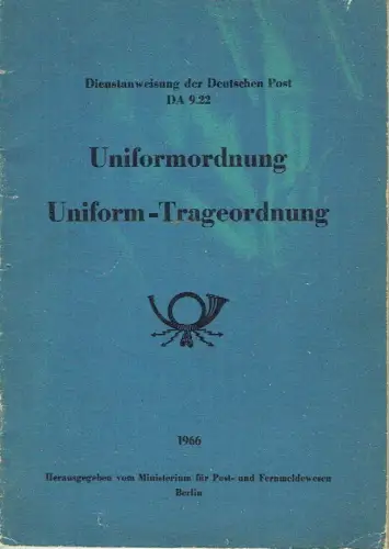 Uniformordnung / Uniform-Trageordnung. 