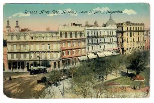 [Ansichtskarte] Buenos Aires (Rep. Argent.). Paseo de Julio y Pueyrredón. 