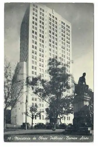 [Echtfotokarte schwarz/weiß] Ministerio de Obras Públicas. Buenos Aires. 