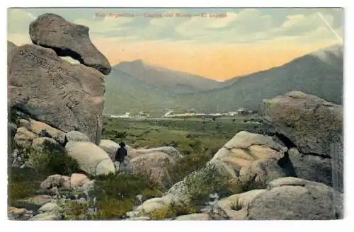 [Echtfotokarte farbig] Rep. Argentina. Capilla del Monte. El zapato. 