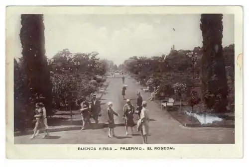 [Echtfotokarte schwarz/weiß] BUENOS AIRES. PALERMO. EL ROSEDAL. 