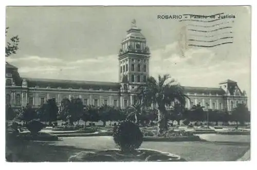 [Echtfotokarte schwarz/weiß] ROSARIO. Palacio de Justicia. 