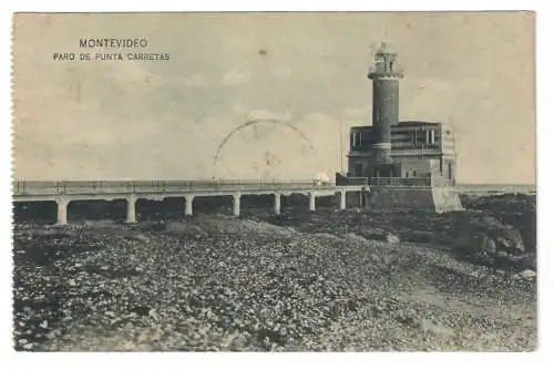 [Echtfotokarte schwarz/weiß] MONTEVIDEO. FARO DE PUNTA CARRETAS. 