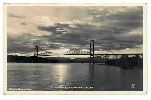 [Echtfotokarte schwarz/weiß] FLORIANOPOLIS. PONTE HERCILIO LUZ. 