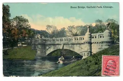 [Ansichtskarte] Stone Bridge, Garfield Park, Chicago. 