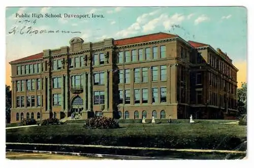 [Ansichtskarte] Public High School, Davenport, Iowa. 