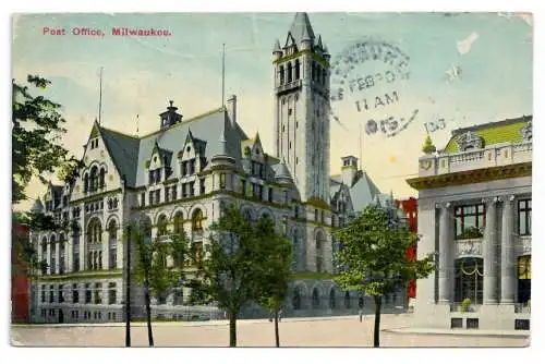 [Ansichtskarte] Post Office, Milwaukee. 