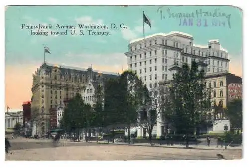 [Ansichtskarte] Pennsylvania Avenue, Washington, D. C., looking toward U. S. Treasury. 