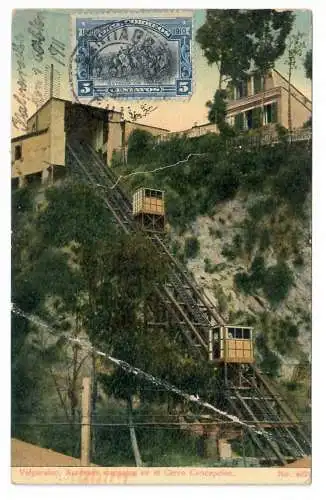 [Ansichtskarte] Valparaíso. Ascensor mecánico en el Cerro Concepción. 