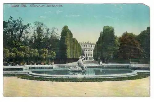 [Ansichtskarte] Wien XIII. Schönbrunn, Schloss-Allee. 