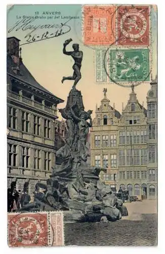 [Ansichtskarte] ANVERS. La Statue Brabo par Jef Lambeaux. 