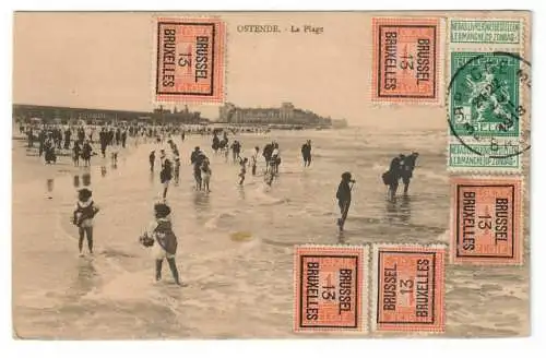 [Ansichtskarte] OSTENDE. La Plage. 