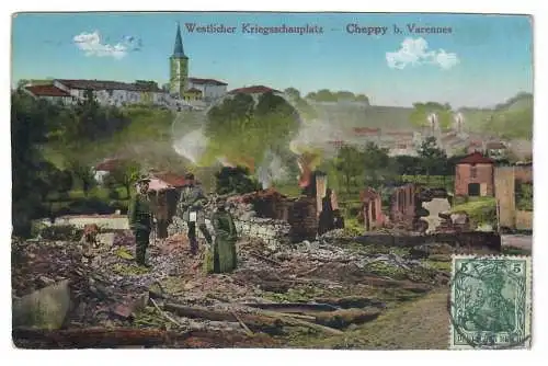 [Ansichtskarte] Westlicher Kriegsschauplatz. Cheppy b. Varennes. 