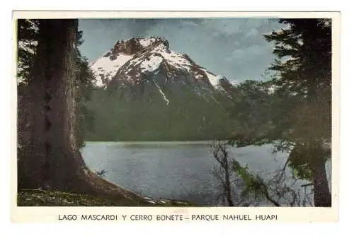 ARGENTINA. Parque Nahuel Huapi. Lago Mascardi y Cerro Bonete. 1952.
