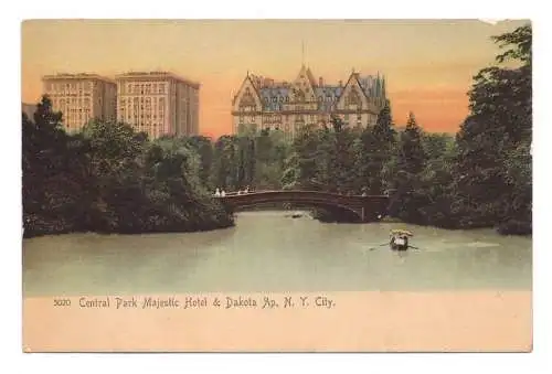 USA. New York City. Central Park Majestic Hotel & Dakota Apartments.