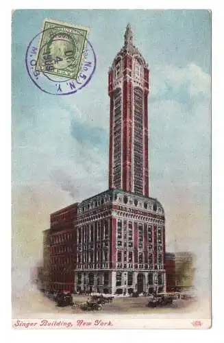 USA. New York. Singer Building. 1909.