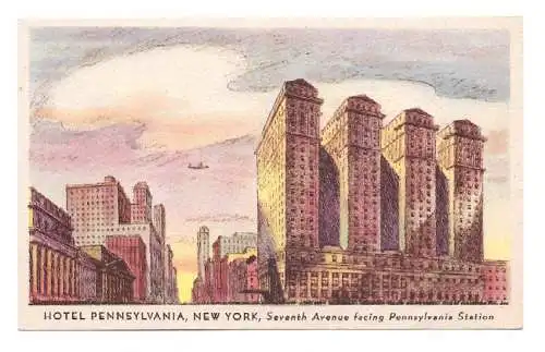 USA. New York. Hotel Pennsylvania. Seventh Avenue facing Pennsylvania Station.