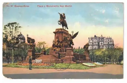 ARGENTINA. Buenos Aires. Plaza y Monumento San Martín. 1915.