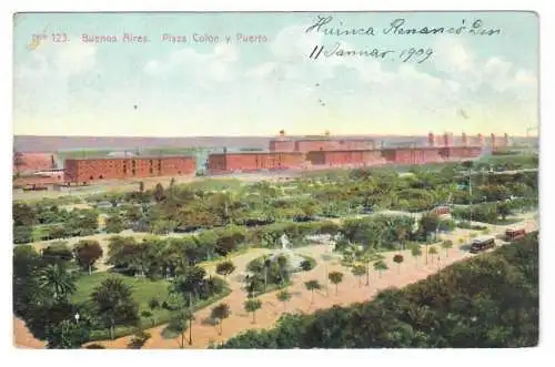 ARGENTINA. Buenos Aires. Plaza Colón y Puerto. 1909.