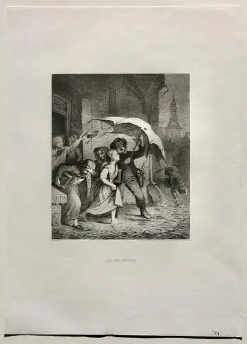 C. Preisel nach Hohenbaum, Stahlstich "Aus der Schule" 1854