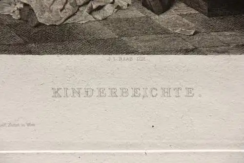 W. Schmidt nach Hermann Kaulbach /1846-1909), Radierung, Kinderbeichte, um 1900